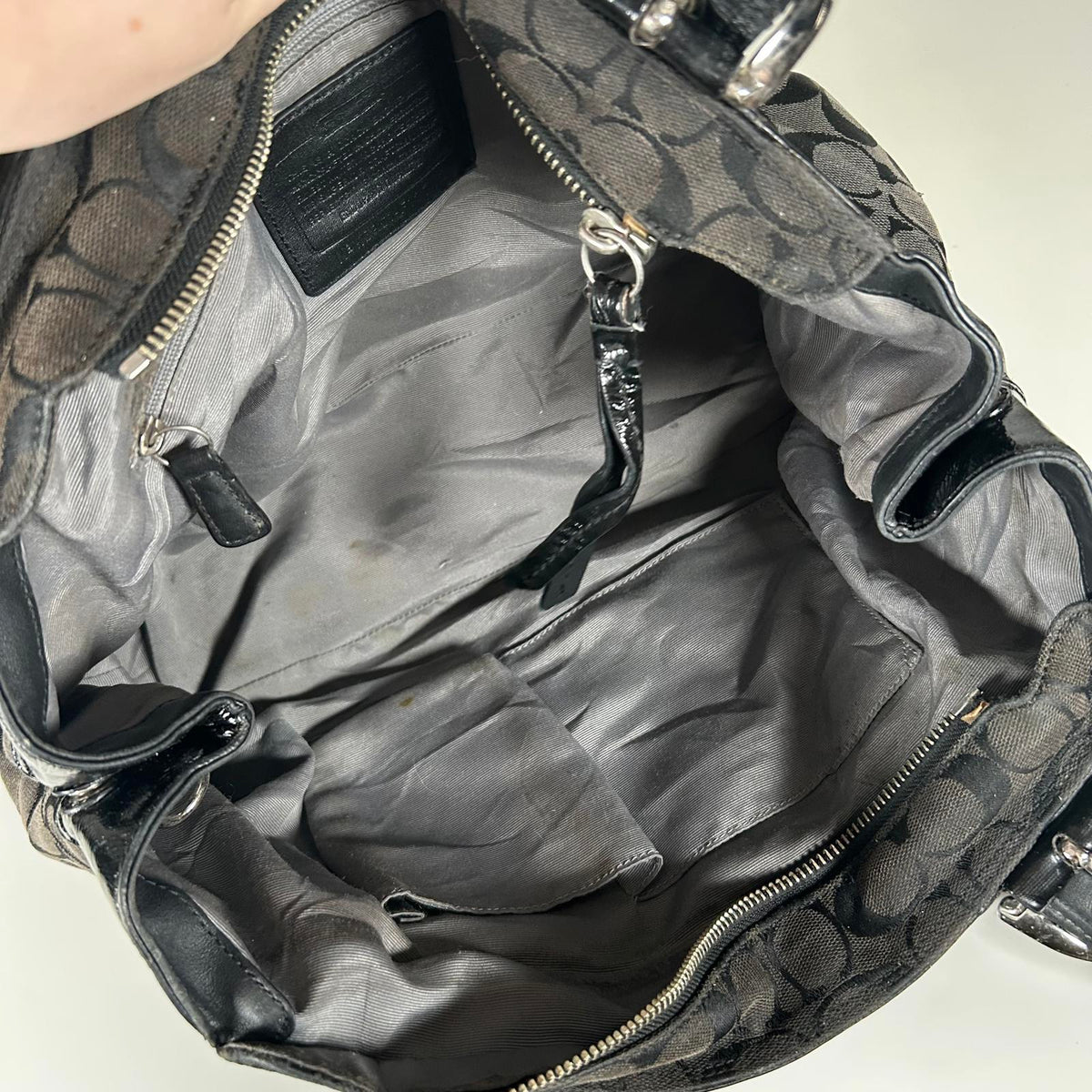 Coach Soho Black Canvas Tote Shoulder Bag Silver Hardware K0951-F13742