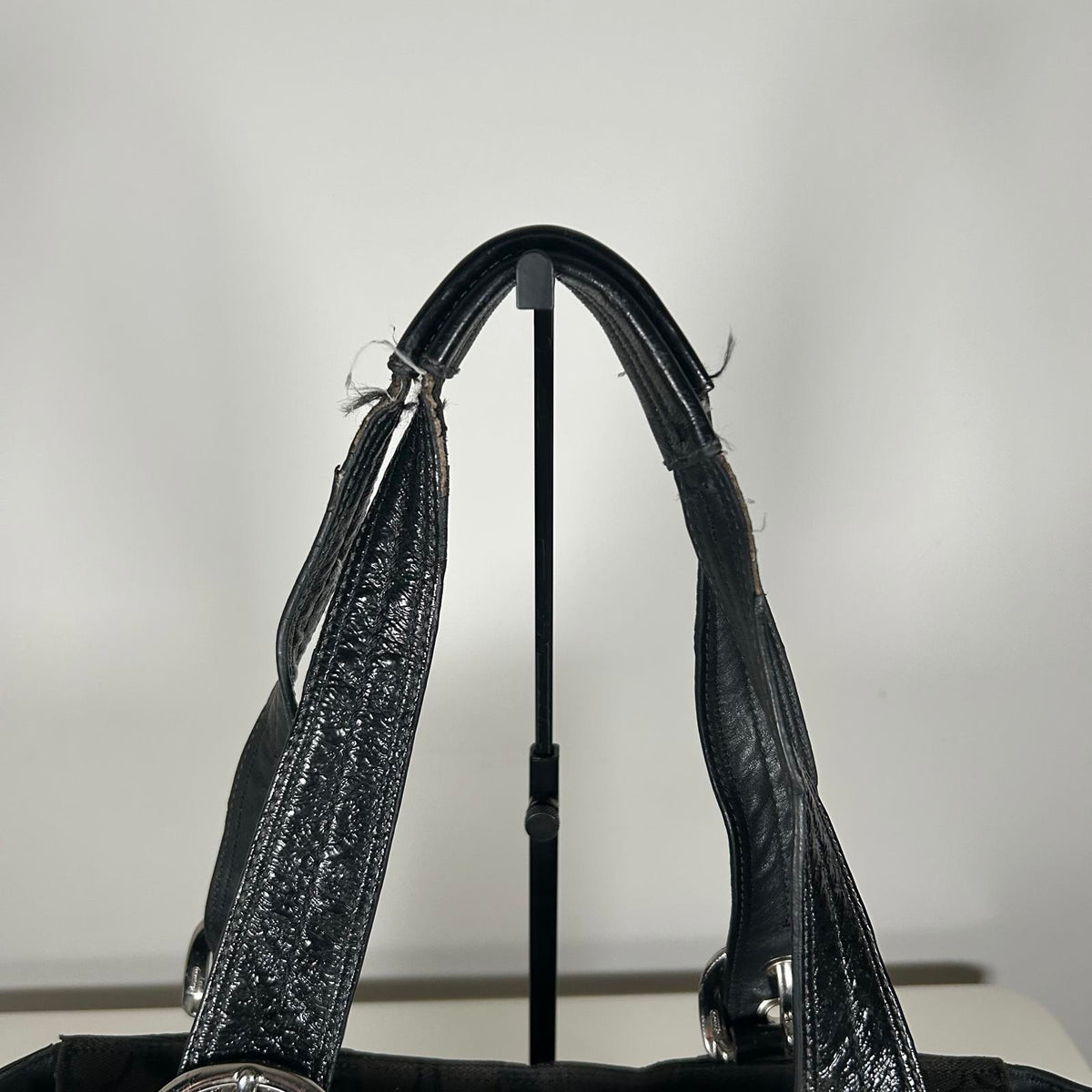 Coach Soho Black Canvas Tote Shoulder Bag Silver Hardware K0951-F13742