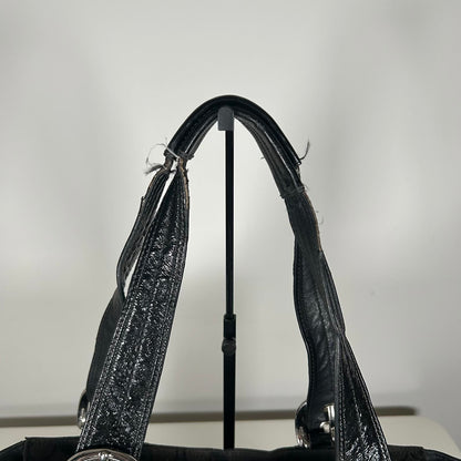 Coach Soho Black Canvas Tote Shoulder Bag Silver Hardware K0951-F13742
