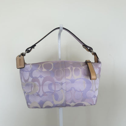 RARE Coach Optic Signature C Hobo Shoulder Bag Purple Silver Ladybug A063-7440