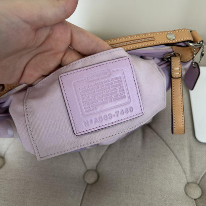 RARE Coach Optic Signature C Hobo Shoulder Bag Purple Silver Ladybug A063-7440