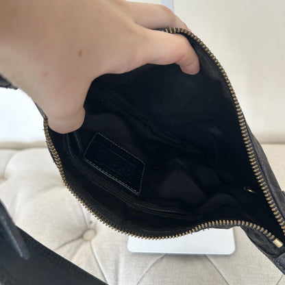 Coach Black Signature Monogram Hobo Shoulder Bag Handbag Purse E0768-11371