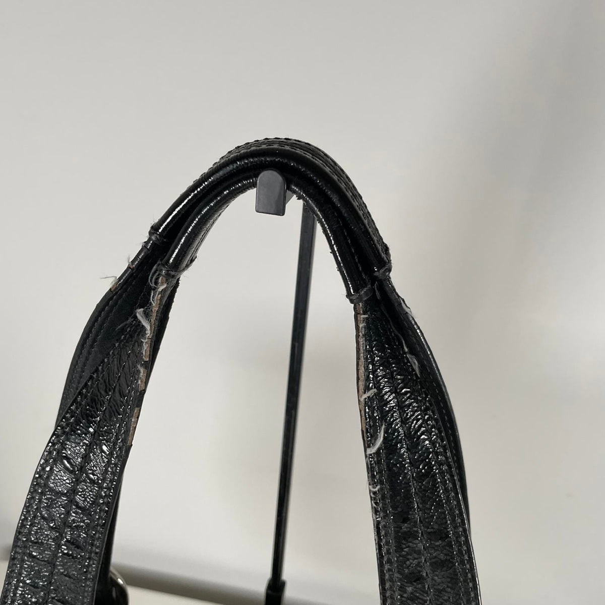 Vintage Coach Black Signature Monogram Y2K Pleated Canvas Shoulder Bag K0951-F13742