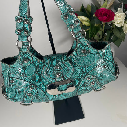Guess Turquoise Snakeskin Shoulder Bag
