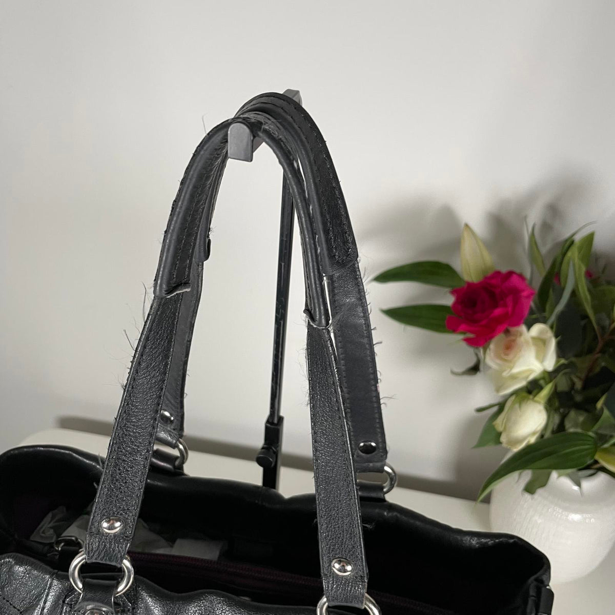 Coach Ashley Black Leather Carryall Shoulder Bag H1126-F15513