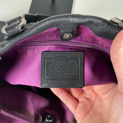 Coach Ashley Black Leather Carryall Shoulder Bag H1126-F15513
