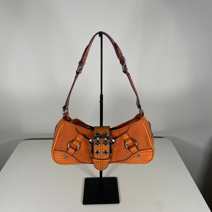 Guess Orange Mini Baguette Shoulder Bag