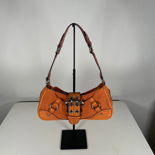 Guess Orange Mini Baguette Shoulder Bag