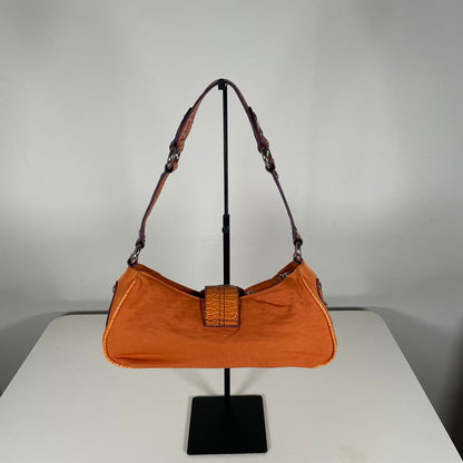 Guess Orange Mini Baguette Shoulder Bag