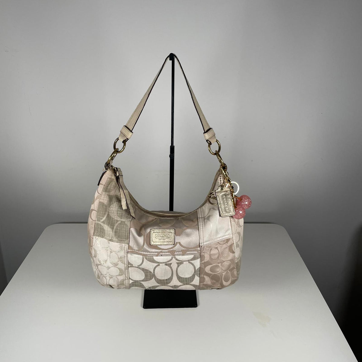 Coach Beige Patchwork Shoulder Bag Gold Hardware C1293-F19195