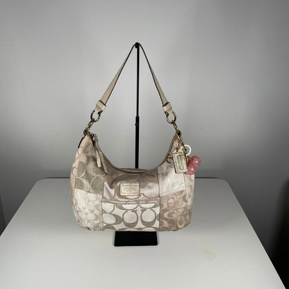 Coach Beige Patchwork Shoulder Bag Gold Hardware C1293-F19195