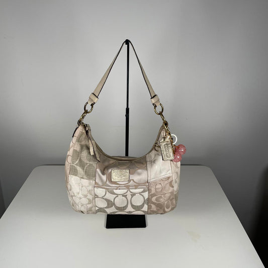 Coach Beige Patchwork Shoulder Bag Gold Hardware C1293-F19195