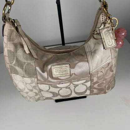 Coach Beige Patchwork Shoulder Bag Gold Hardware C1293-F19195