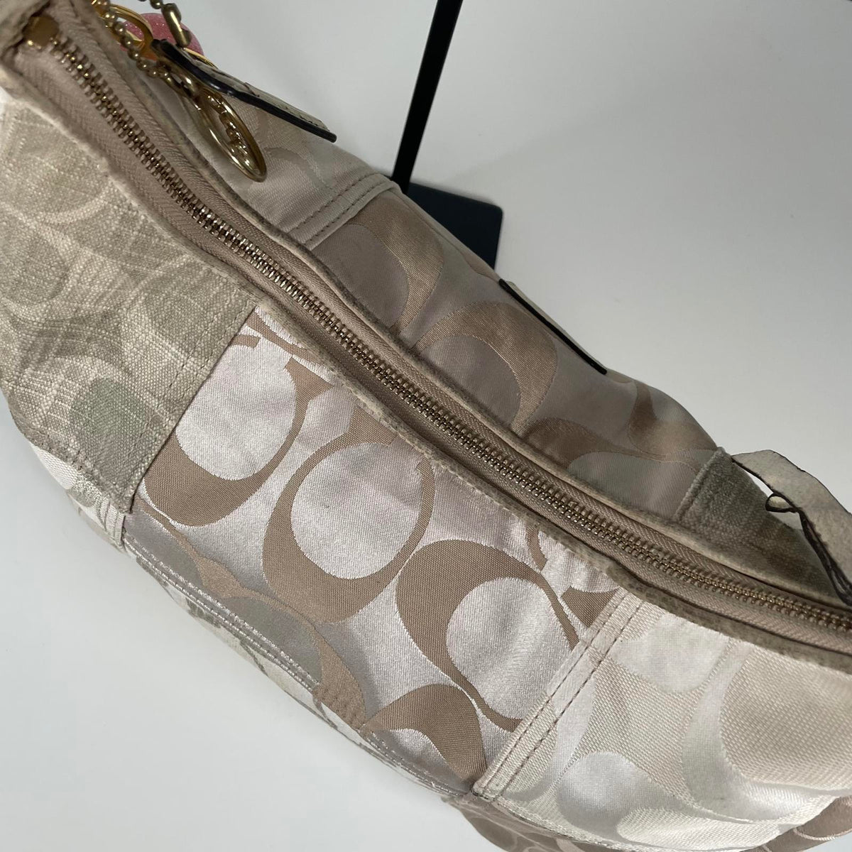 Coach Beige Patchwork Shoulder Bag Gold Hardware C1293-F19195