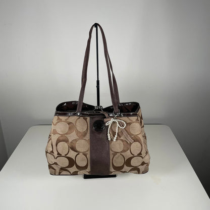 Coach Brown Signature Carryall Satchel Shoulder Bag FJ1276-F19190