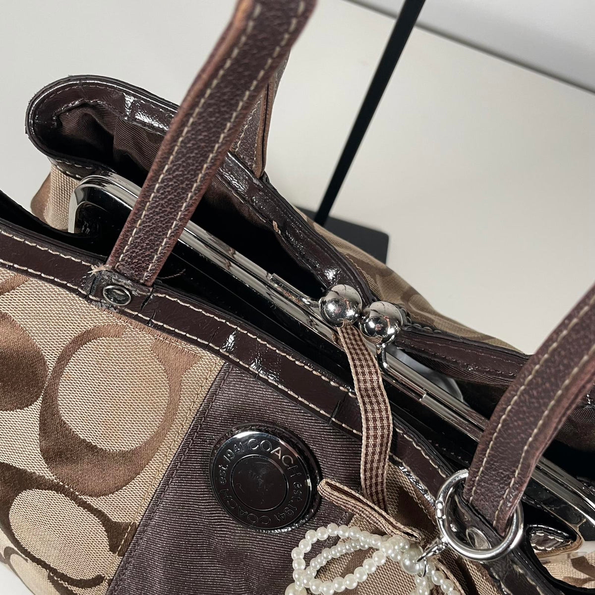 Coach Brown Signature Carryall Satchel Shoulder Bag FJ1276-F19190