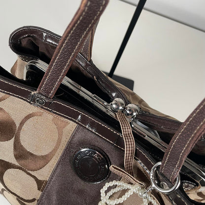 Coach Brown Signature Carryall Satchel Shoulder Bag FJ1276-F19190