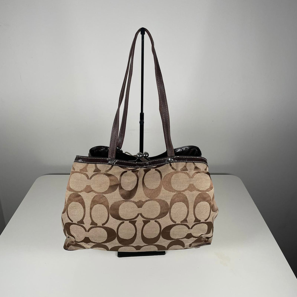 Coach Brown Signature Carryall Satchel Shoulder Bag FJ1276-F19190