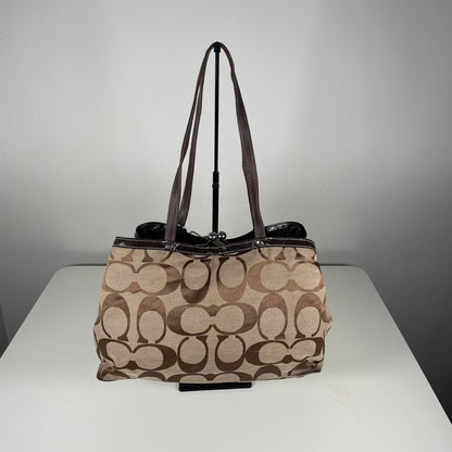 Coach Brown Signature Carryall Satchel Shoulder Bag FJ1276-F19190