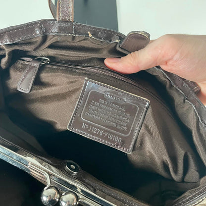 Coach Brown Signature Carryall Satchel Shoulder Bag FJ1276-F19190