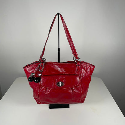 Coach Red Patent Leather Turn Lock Shoulder Bag H1093-F15190