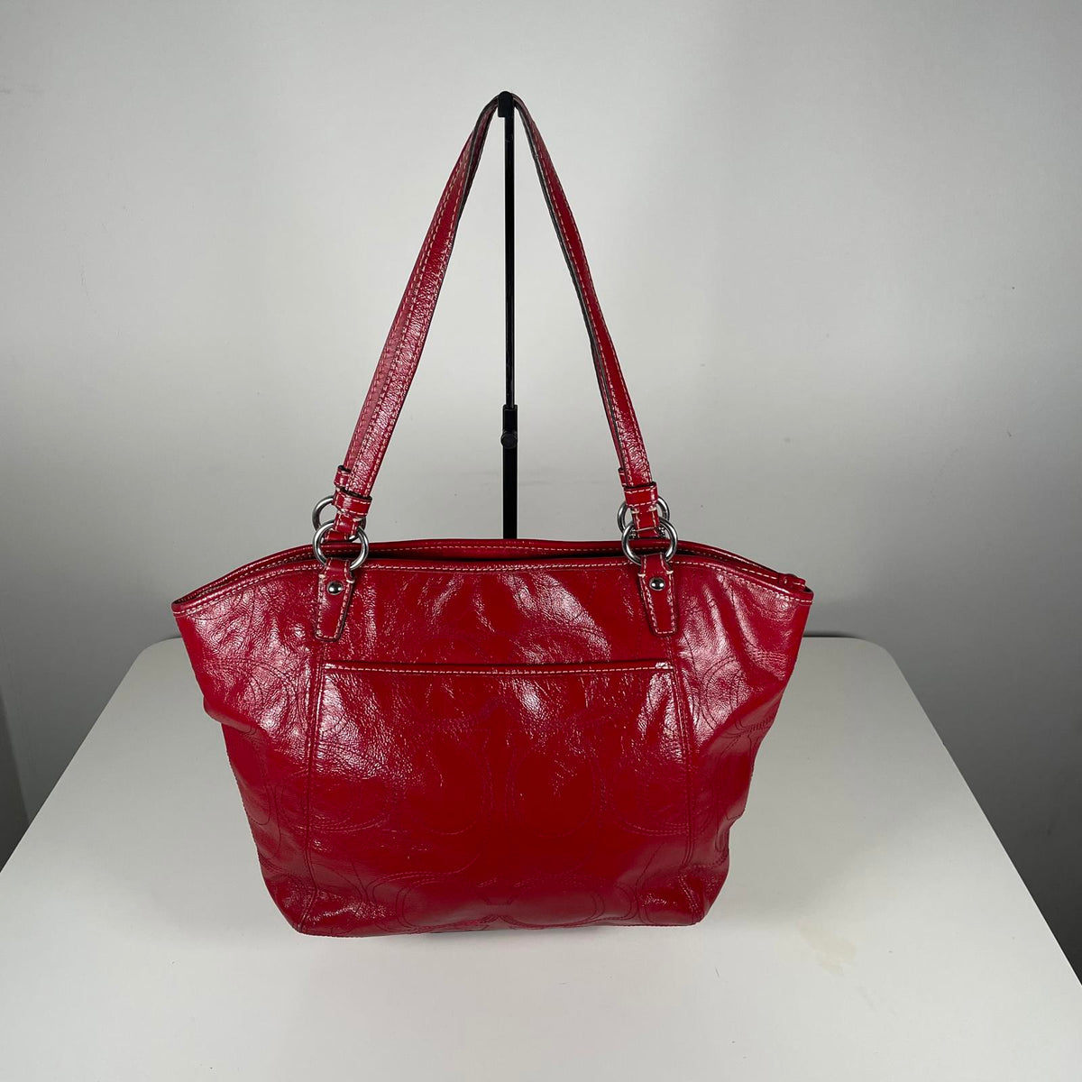 Coach Red Patent Leather Turn Lock Shoulder Bag H1093-F15190