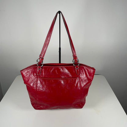 Coach Red Patent Leather Turn Lock Shoulder Bag H1093-F15190