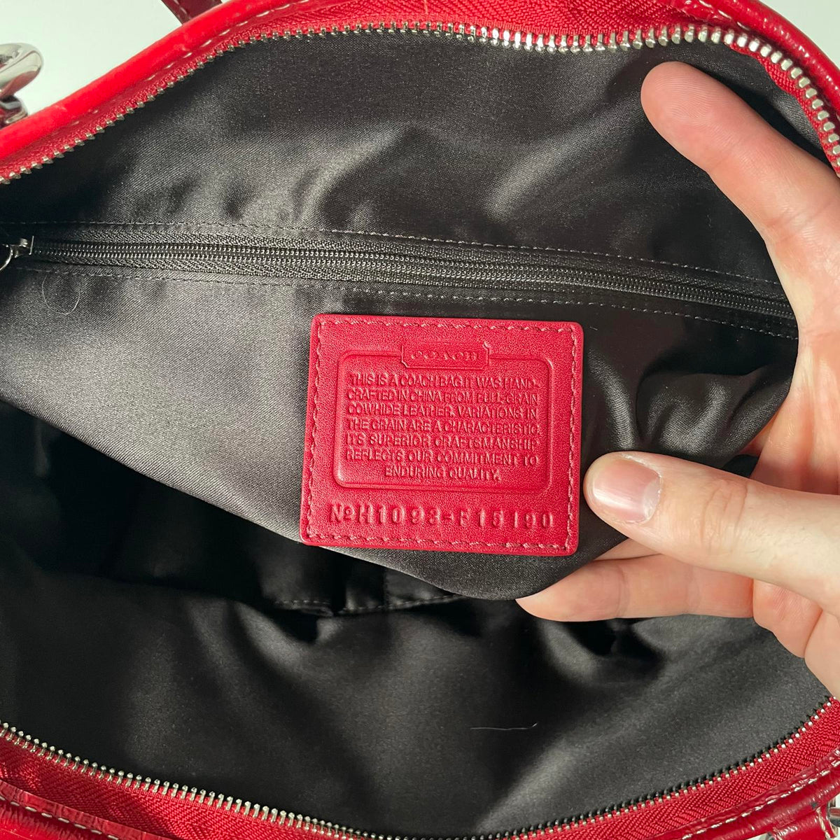 Coach Red Patent Leather Turn Lock Shoulder Bag H1093-F15190