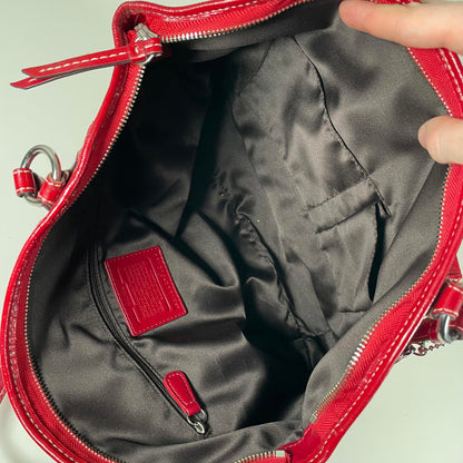 Coach Red Patent Leather Turn Lock Shoulder Bag H1093-F15190