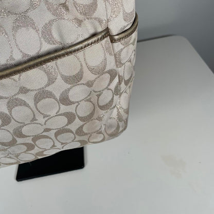 Coach Gold Glitter East West Signature Monogram Shoulder Bag A1275-F17724