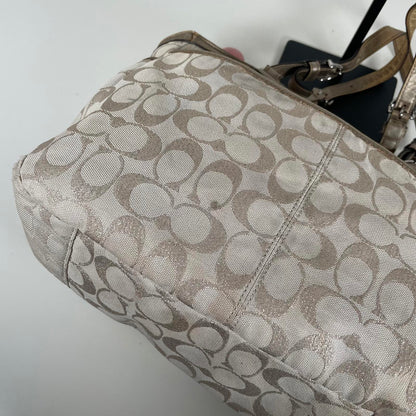 Coach Gold Glitter East West Signature Monogram Shoulder Bag A1275-F17724