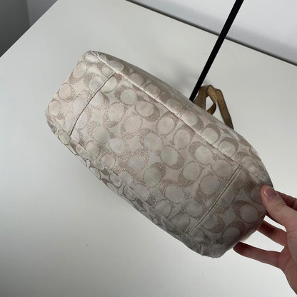 Coach Gold Glitter East West Signature Monogram Shoulder Bag A1275-F17724