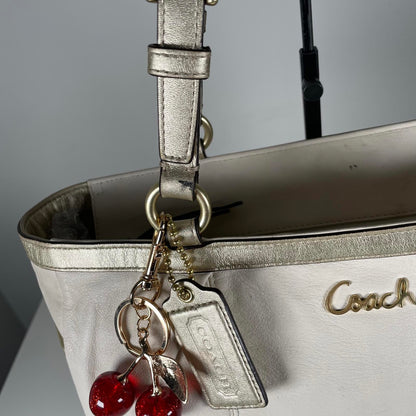 Coach White Leather Shoulder Bag C1163-F17721