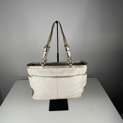 Coach White Leather Shoulder Bag C1163-F17721