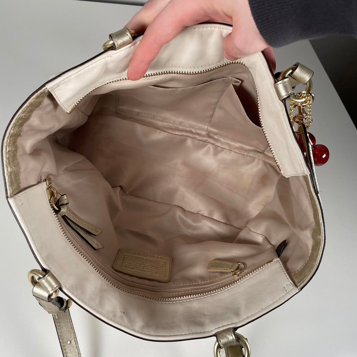 Coach White Leather Shoulder Bag C1163-F17721
