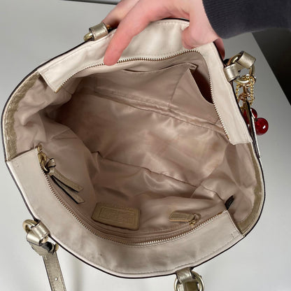 Coach White Leather Shoulder Bag C1163-F17721