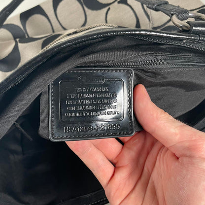 Coach Grey and Black Signature Striped Tote Bag A1359-F21899