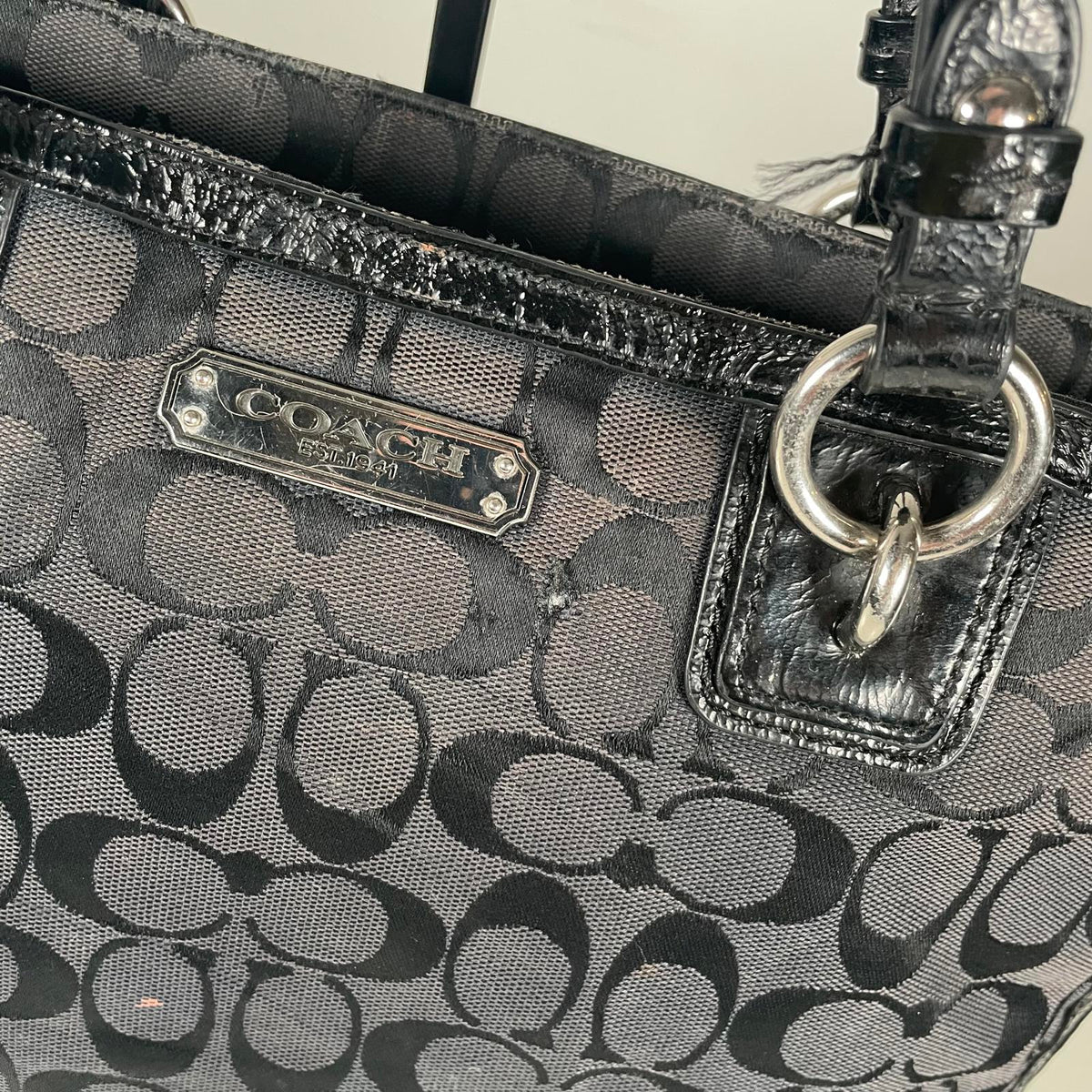 Coach Black Signature Monogram Shoulder Bag A1394-23766E