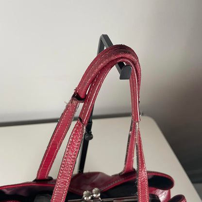 Coach Red Patent Leather Carryall Shoulder Bag H1193-F14658