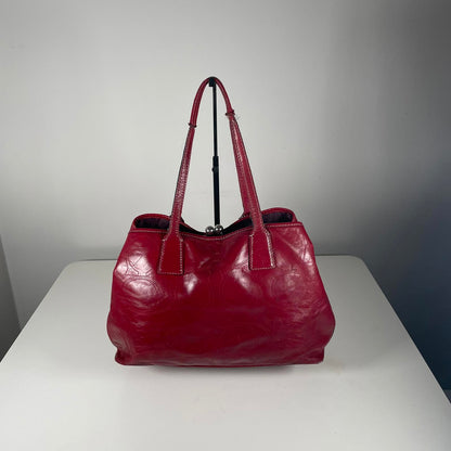 Coach Red Patent Leather Carryall Shoulder Bag H1193-F14658