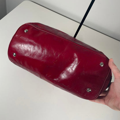 Coach Red Patent Leather Carryall Shoulder Bag H1193-F14658