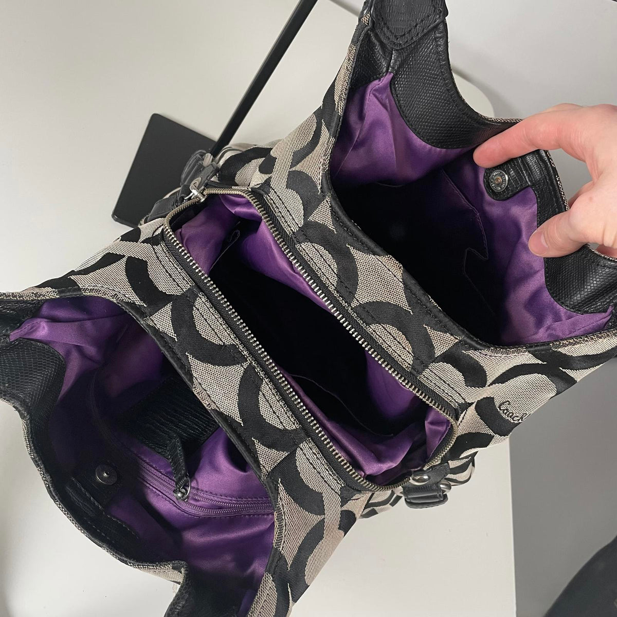 Coach Madison Maggie OP Art Jacquard Handbag H1381-21125M