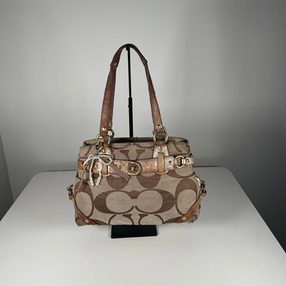 Beige Monogram C Turnlock Shoulder Bag J0873-13237