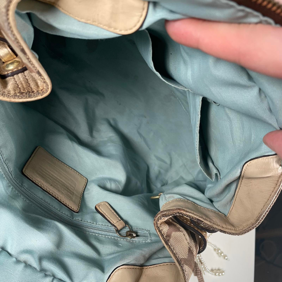 Beige Monogram C Turnlock Shoulder Bag J0873-13237