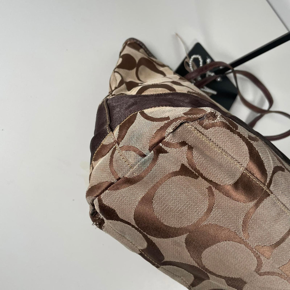 Coach Brown Signature Monogram Shoulder Tote Bag M0668-10125