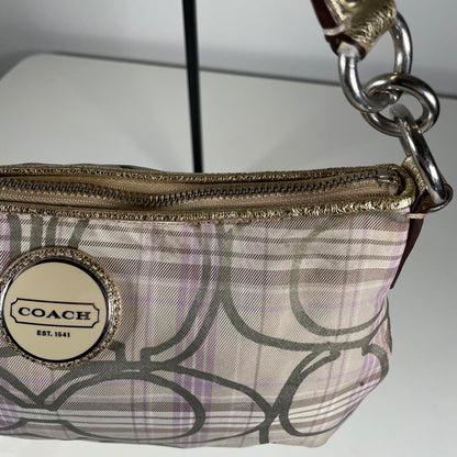 Coach Beige Plaid Mini Convertible Shoulder Bag K1175-F17210