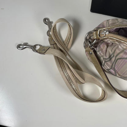 Coach Beige Plaid Mini Convertible Shoulder Bag K1175-F17210