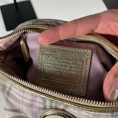Coach Beige Plaid Mini Convertible Shoulder Bag K1175-F17210