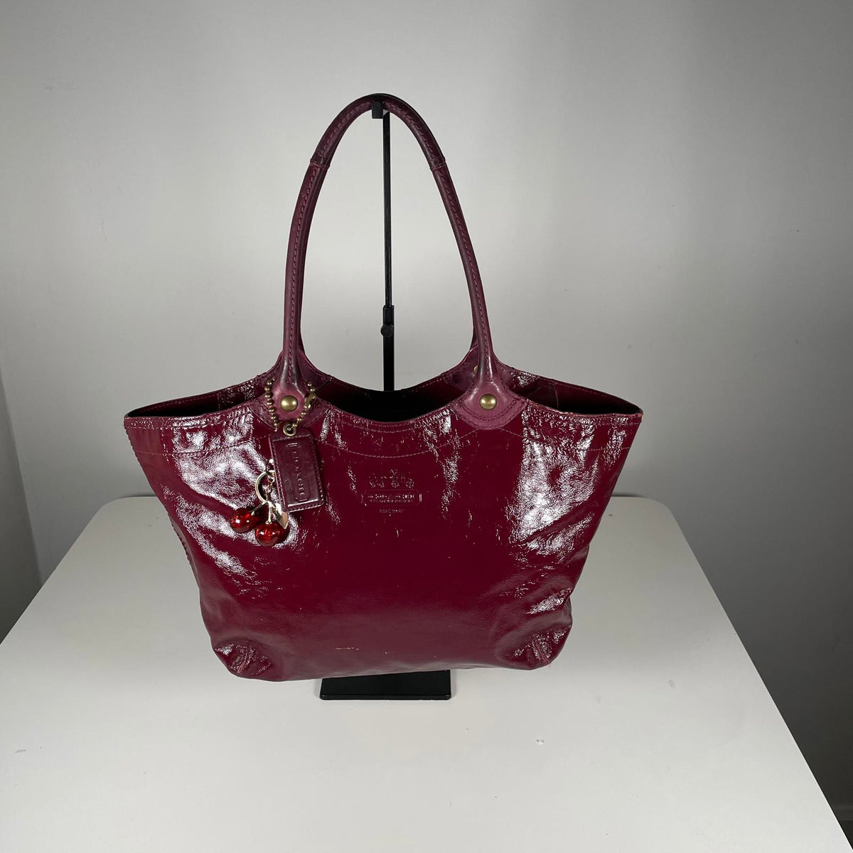Coach Burgundy Red Patent Leather Shoulder Bag C0873-12352