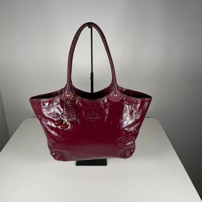 Coach Burgundy Red Patent Leather Shoulder Bag C0873-12352